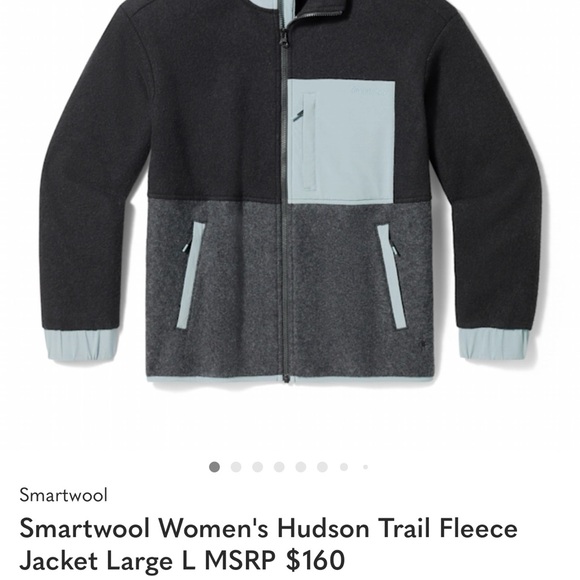 Smartwool Jackets & Blazers - Smartwool Women's Hudson Trail Fleece Jacket - Black and Light Blue